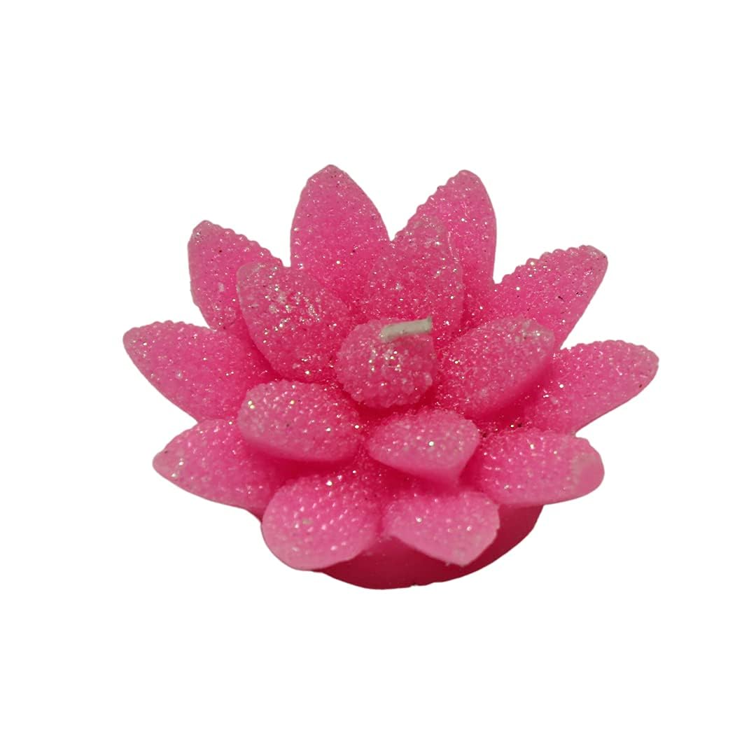 pujaparv Multicolor Floating Flower Candles, Set of 6 (Pink)
