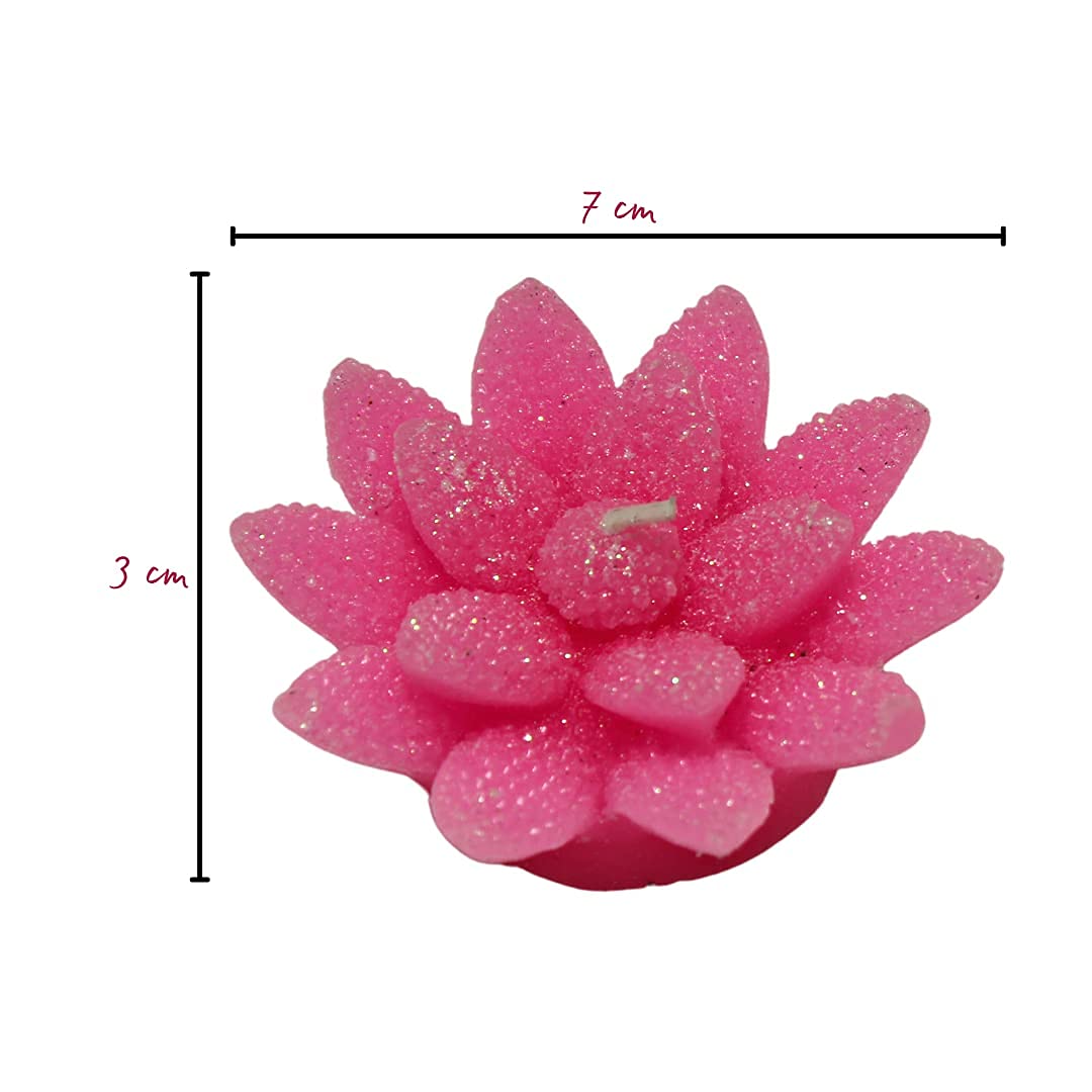 pujaparv Multicolor Floating Flower Candles, Set of 6 (Pink)