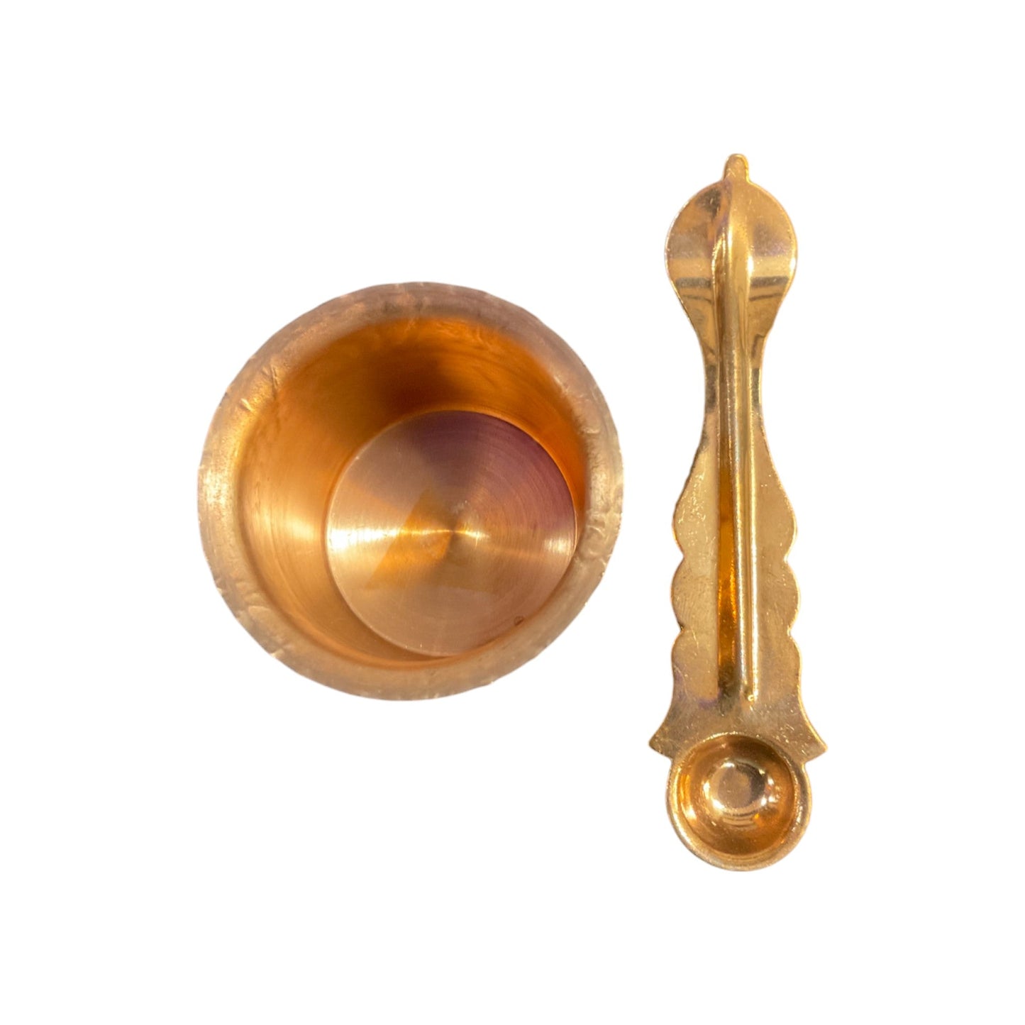pujaparv Pure Copper Tamba Pooja Panch Patra with Achmani Pali Spoon (5 x 5 cm)