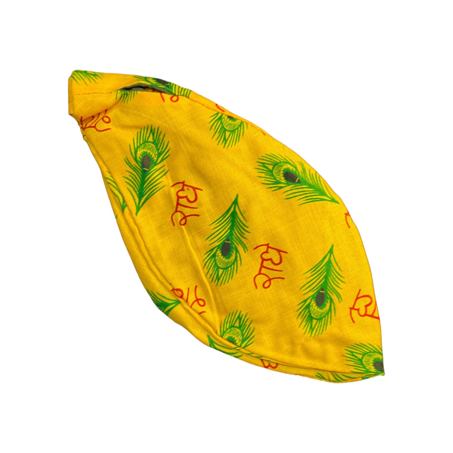 pujaparv Radhe Printed Jaap Bag in Yellow Color for Prayer Beads Gomukhi Jaap Bag