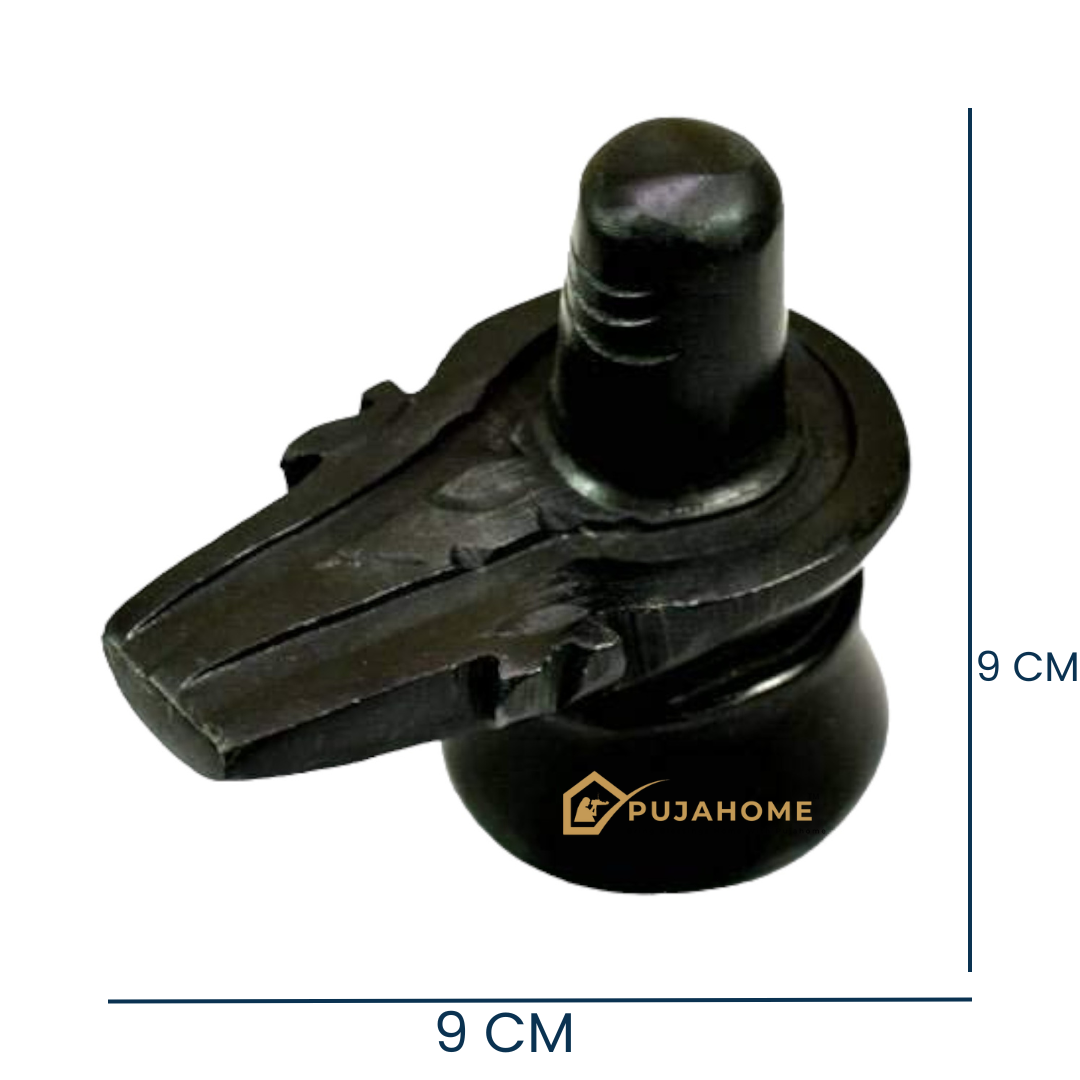 pujaparv Marble Black Shivling for Home Temple | 9 CM