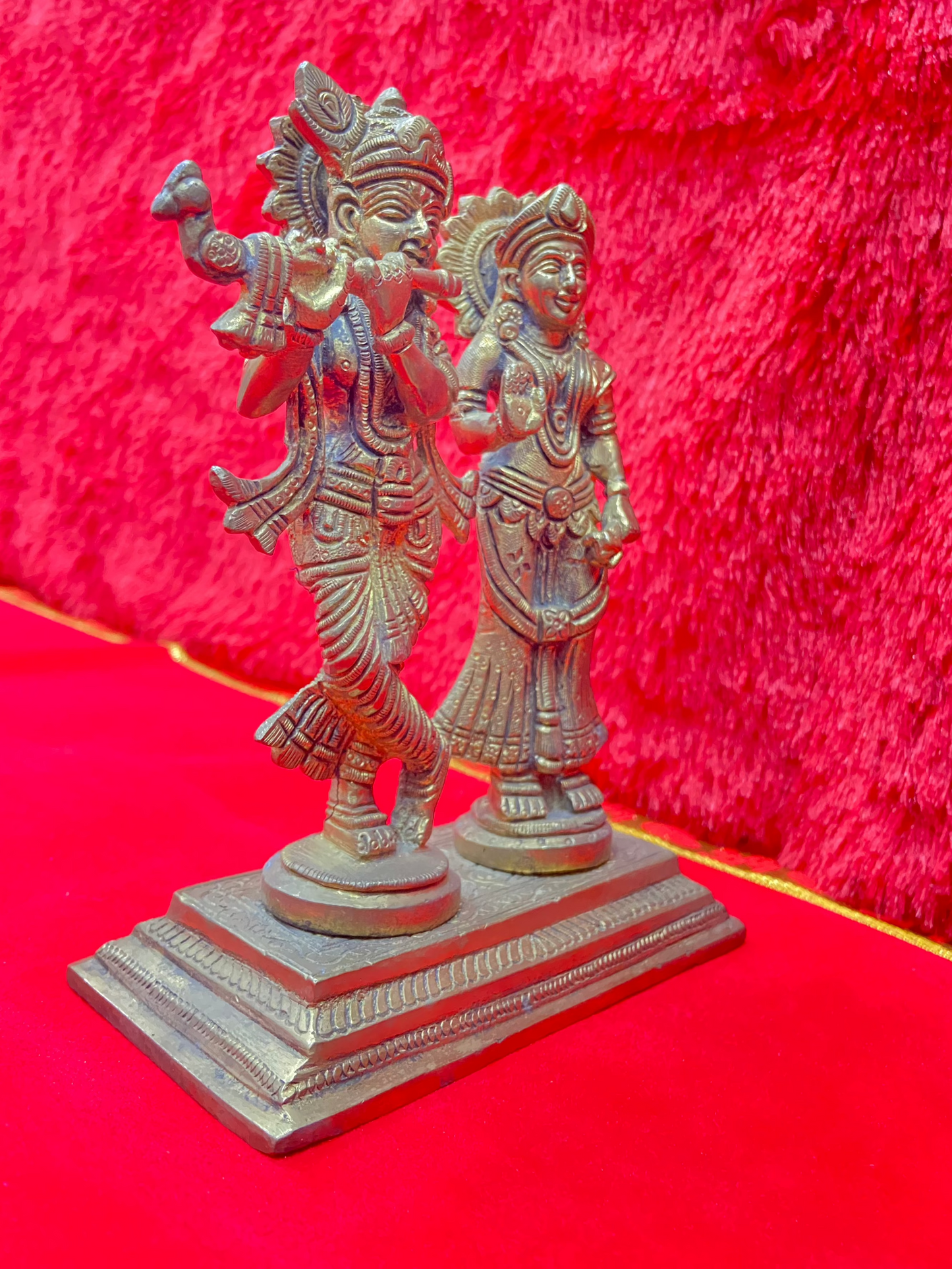 RADHA KRISHNA BRASS MURTI BY PUJA PARV (GOD IDOLS)