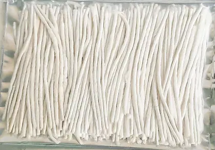 pujaparv Handmade White Long Cotton Wicks, Lambi Cotton Batti Box for Diwali Puja, Pack of 1100 Wicks