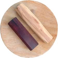 pujaparv Sandalwood (Chandan) Pata Board with Red and White Sandalwood Stick (1 Board with 2 Stick) Size 5-inches