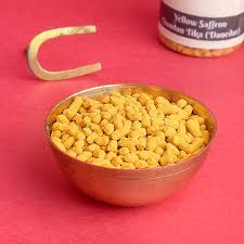 pujaparv Premium Yellow Saffron Chandan Tika Danedar 50 Gram Box