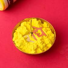 pujaparv Premium Yellow Saffron Chandan Tika Powder 50 Gram Box