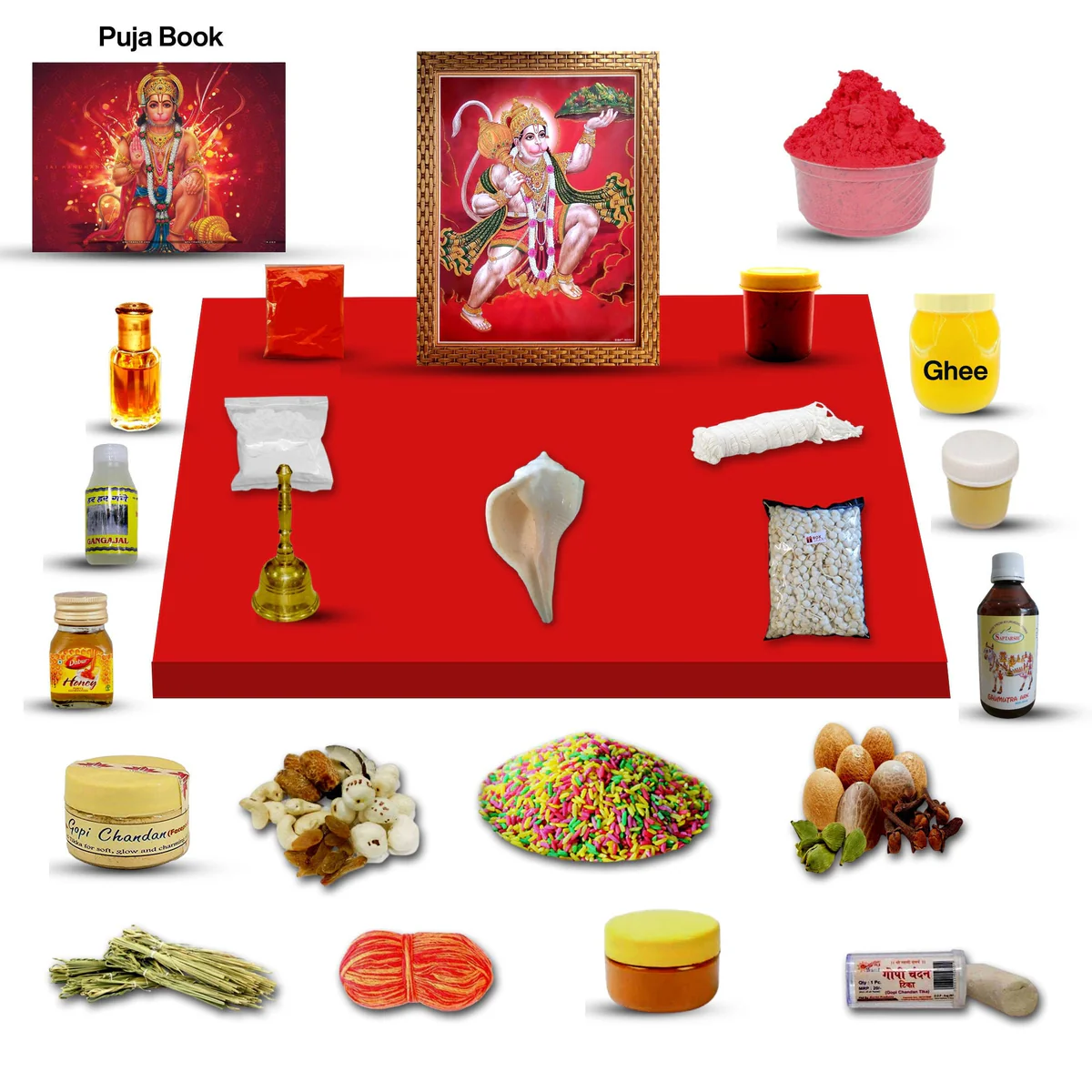 pujaparv Hanuman Puja Samagri Kit with Puja Book