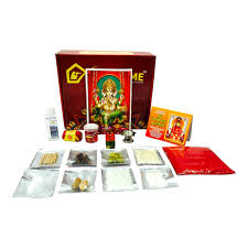 pujaparv Ganesh Puja Samagri Kit for Ganesh Chaturthi With Mitti(Painted Clay) Ganesh Murti(17 items)