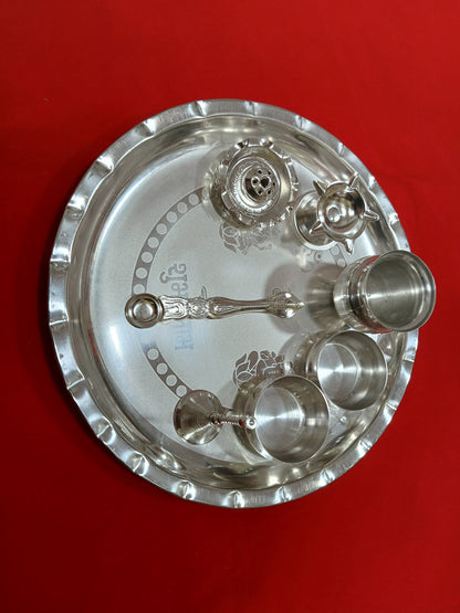 German Silver Puja Thali