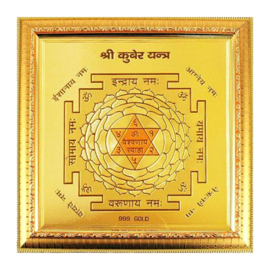 Shree Dhan Lakshmi–Kubera Dhan Varsha Yantra – Brass & Gold‑Plated Wealth Yantra Kit