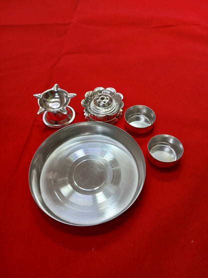 German Silver Puja Thali