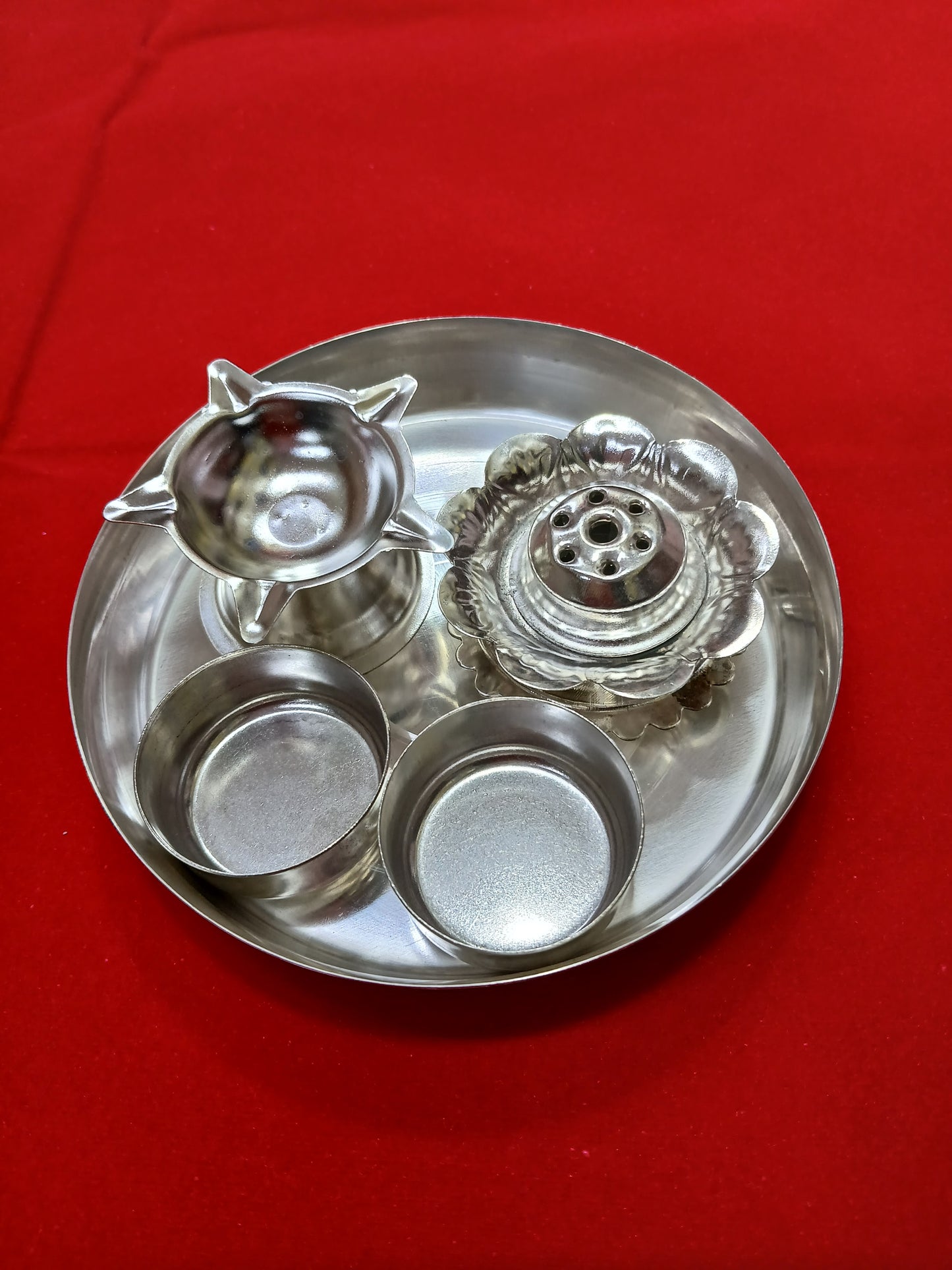 German Silver Puja Thali