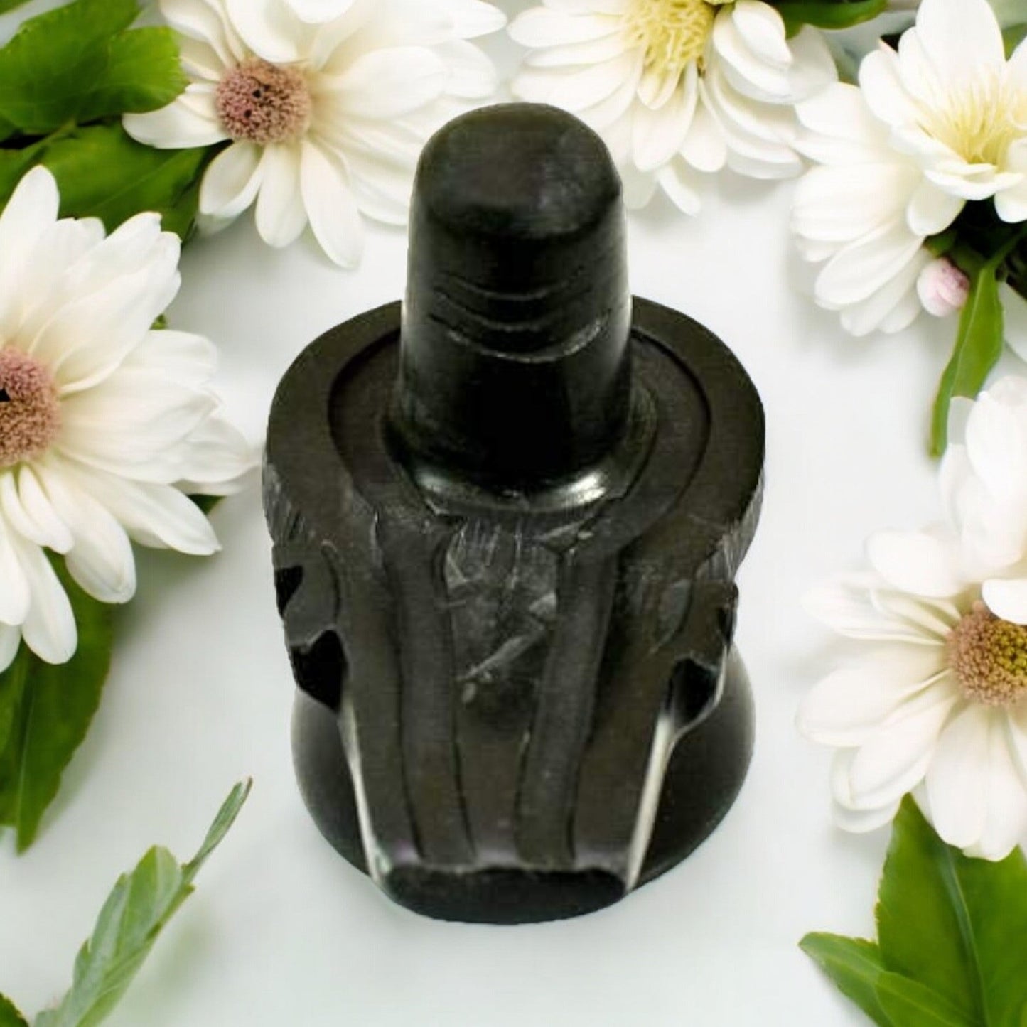 pujaparv Marble Black Shivling for Home Temple | 9 CM