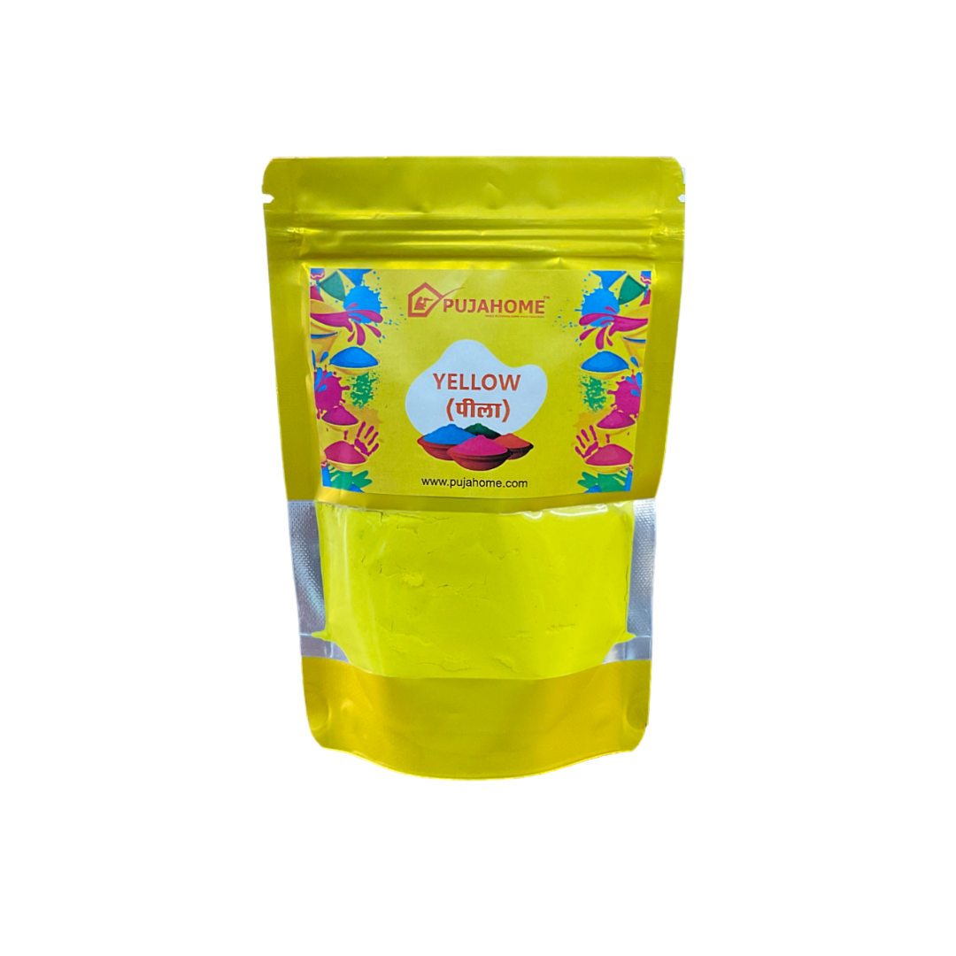 pujaparv Holi Herbal Gulal Color with Non-Toxic Scent for 100 grams Each (Pack of 2 Colors - Green + Yellow)
