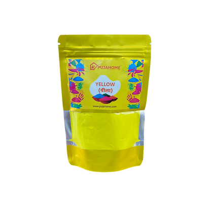pujaparv Holi Herbal Gulal Color with Non-Toxic Scent for 100 grams Each (Pack of 2 Colors - Green + Yellow)