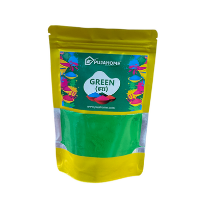 pujaparv Holi Herbal Gulal Color with Non-Toxic Scent for 100 grams Each (Pack of 2 Colors - Green + Yellow)