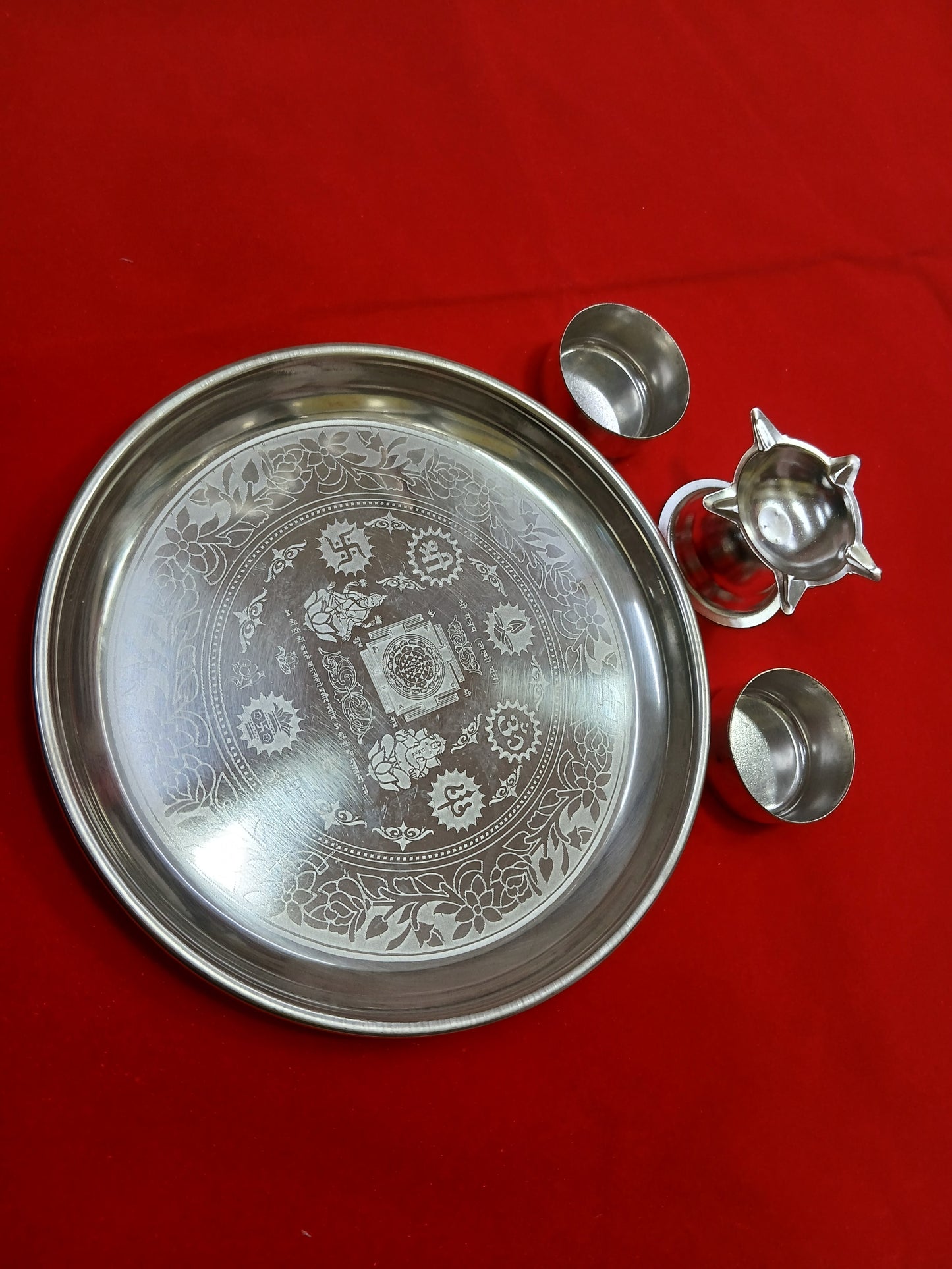 German Silver Puja Thali