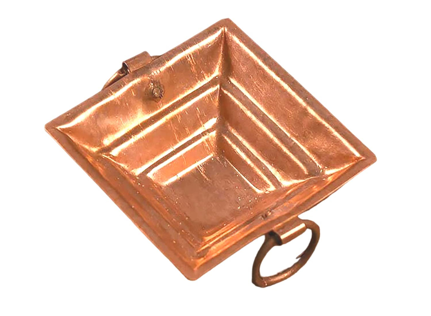 pujaparv Pure Copper Hawan Kund with Handle On Both Side (4.5 Inch)