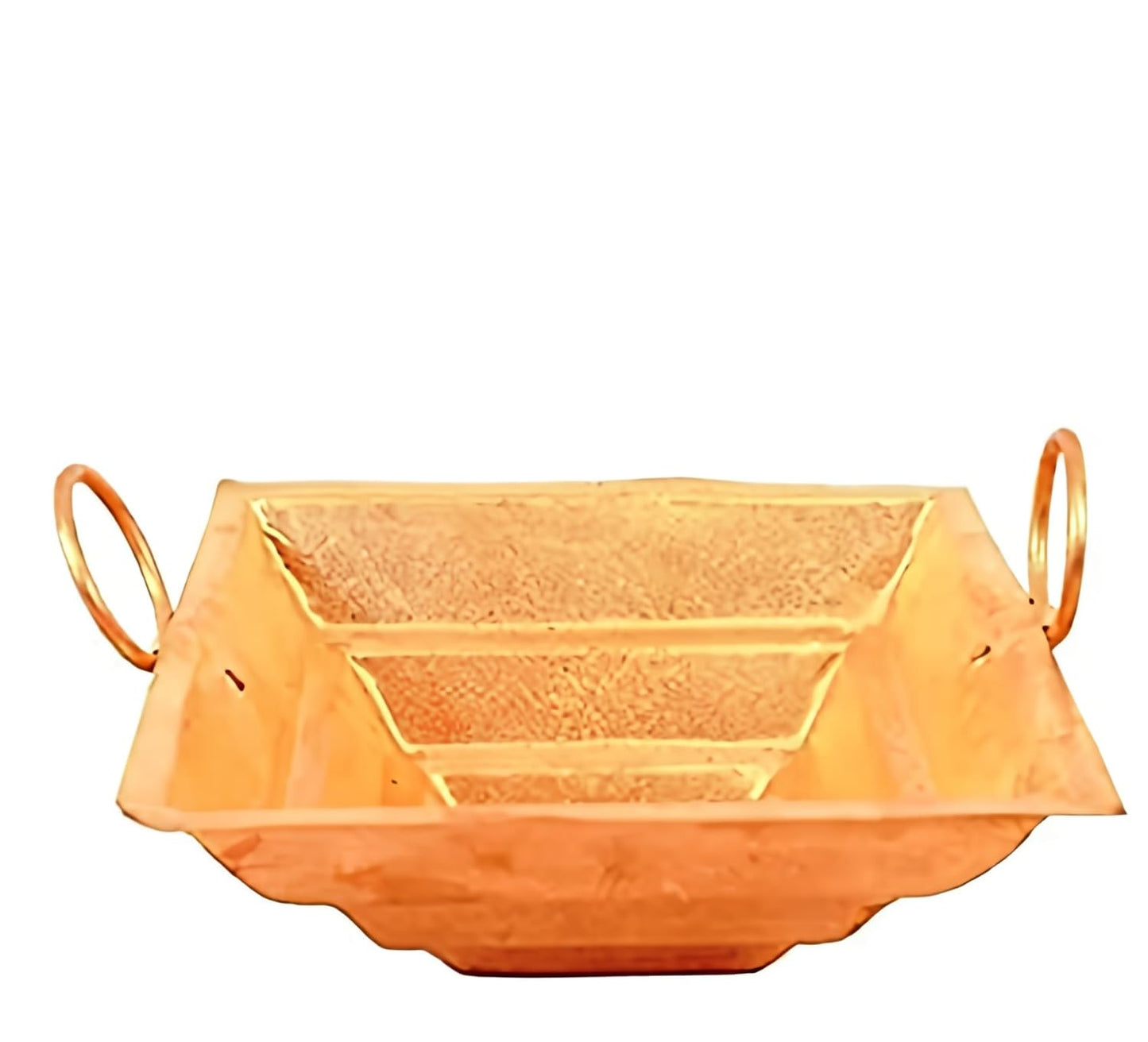 pujaparv Pure Copper Hawan Kund with Handle On Both Side (4.5 Inch)