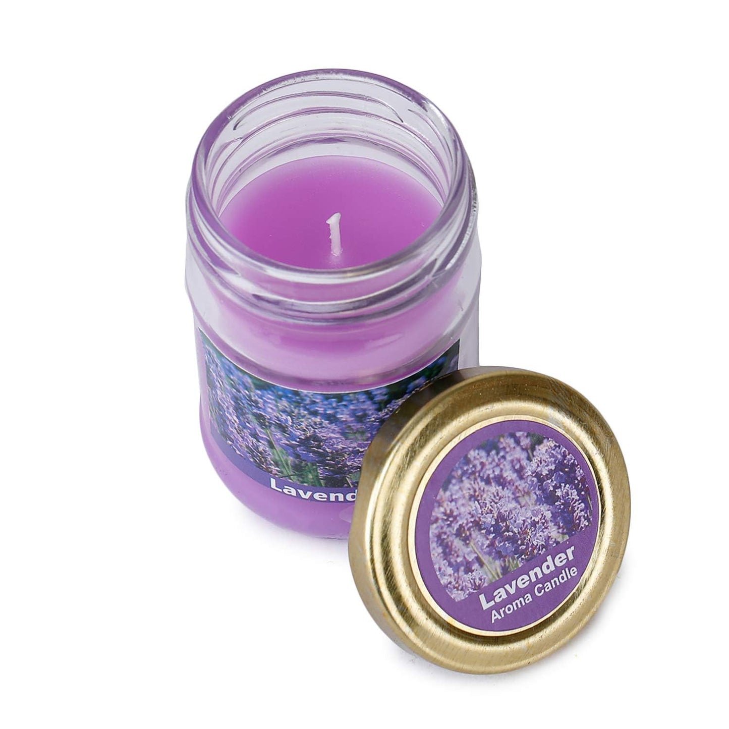 pujaparv Lavender Flavour Aroma Candle, Glass Jar, 1 Pc