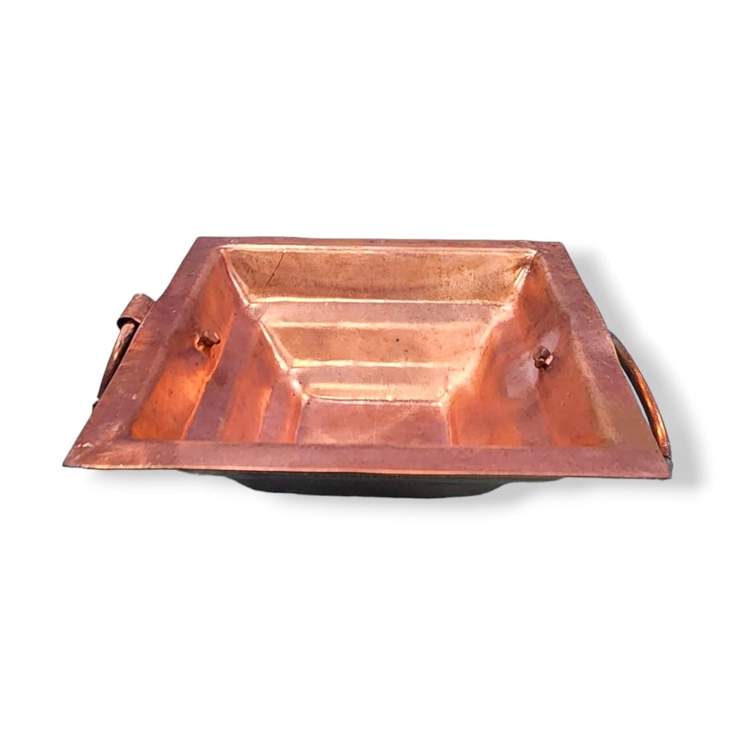 pujaparv Pure Copper Hawan Kund with Handle On Both Side (4.5 Inch)