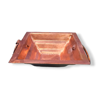 pujaparv Pure Copper Hawan Kund with Handle On Both Side (4.5 Inch)