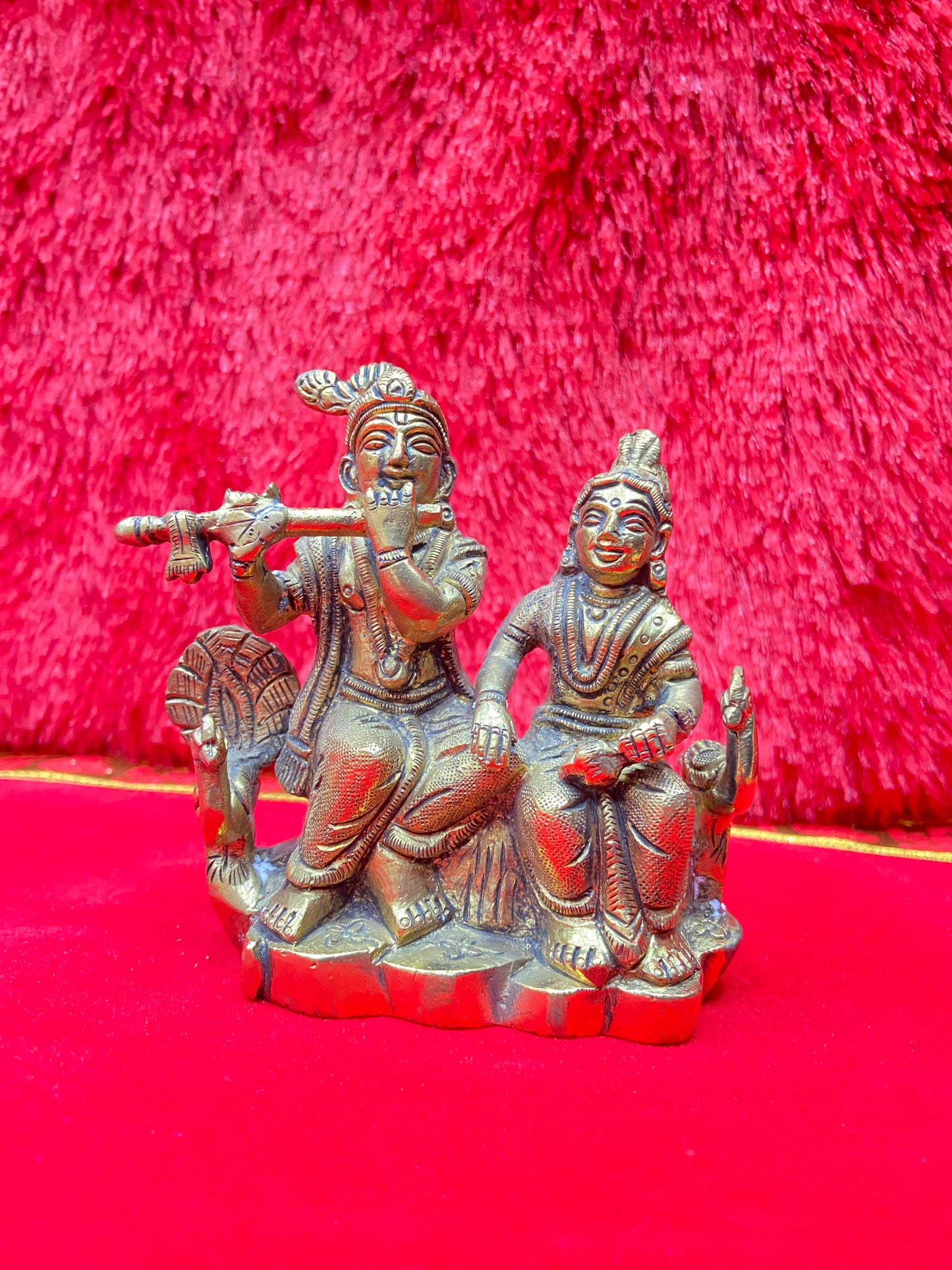 RADHA KRISHNA BRASS MURTI BY PUJA PARV (GOD IDOLS)