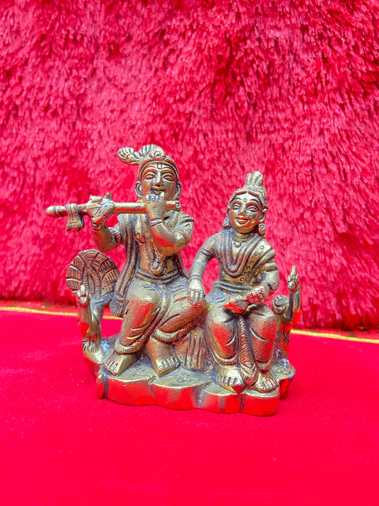 RADHA KRISHNA BRASS MURTI BY PUJA PARV (GOD IDOLS)