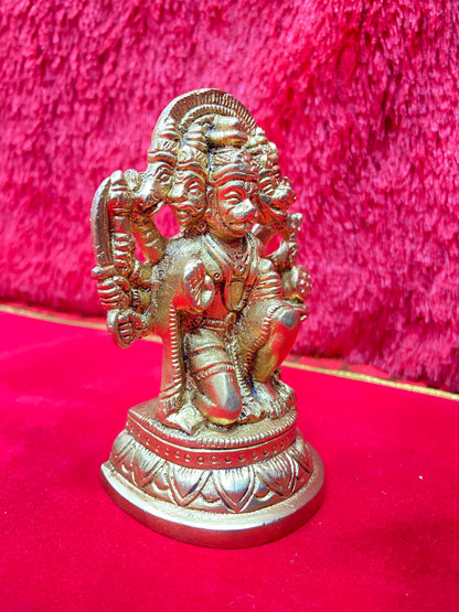PANCHMUKHI HANUMAN BRASS MURTI BY PUJA PARV (GOD IDOLS)