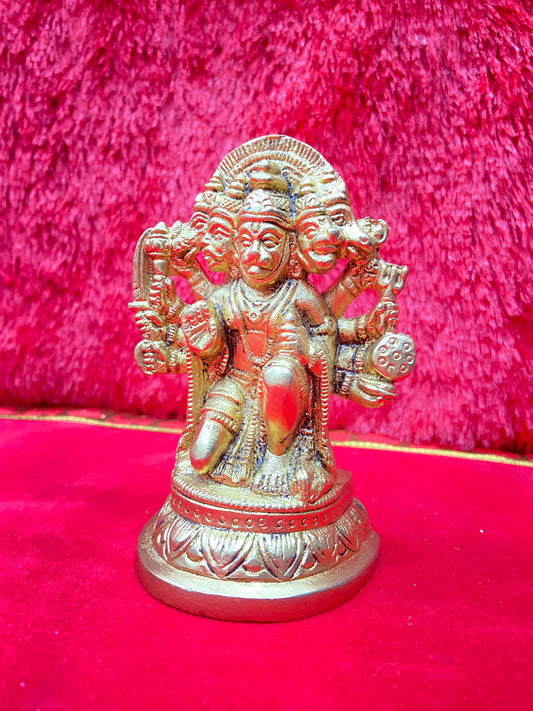 PANCHMUKHI HANUMAN BRASS MURTI BY PUJA PARV (GOD IDOLS)