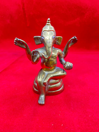 GANESH JI BRASS MURTI BY PUJA PARV (GOD IDOLS)