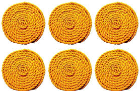 pujaparv Long Twisted Akhand Jyot Cotton Wicks Batti | Cotton (Yellow)